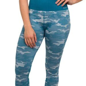 ladies 2XL REEBOK blue camouflage wide waistband leggings very stretchy